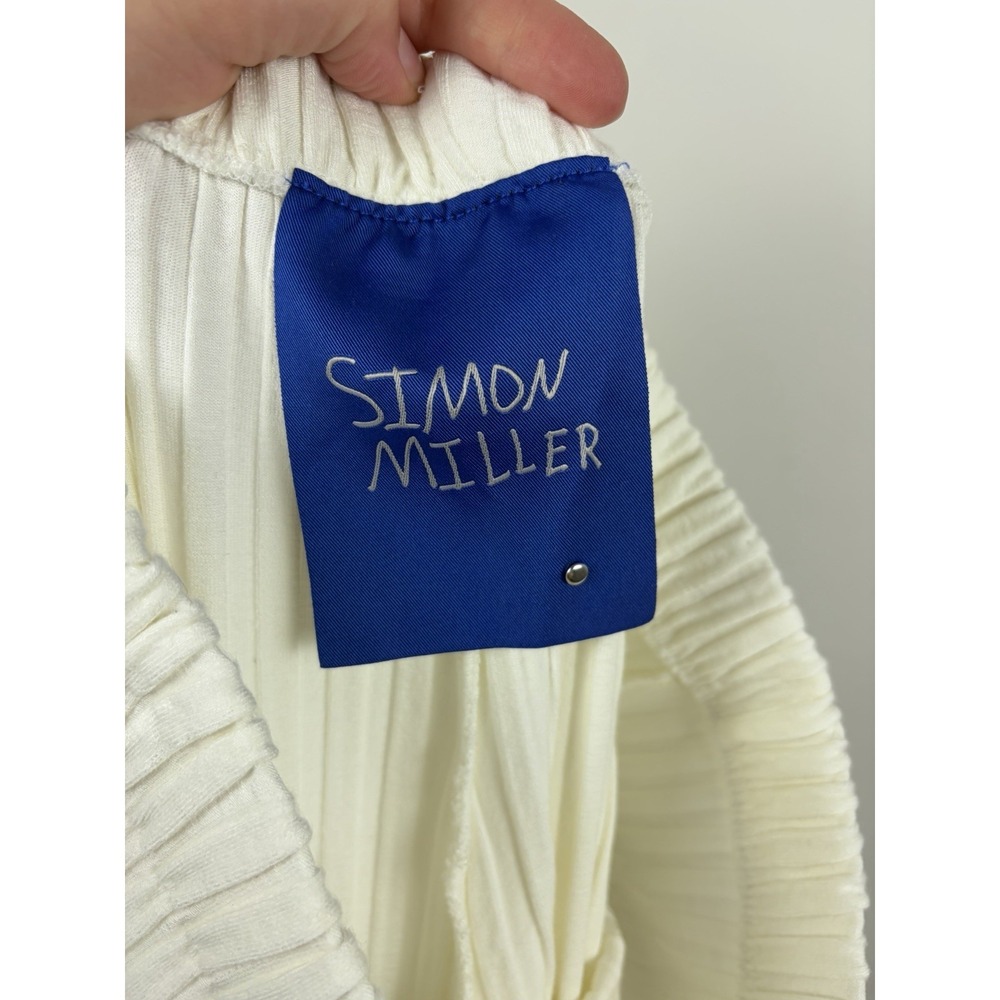 Simon Miller Pants Womens S Cream Rib Flare Pull On Stretch USA Quiet Luxury - Picture 3 of 5